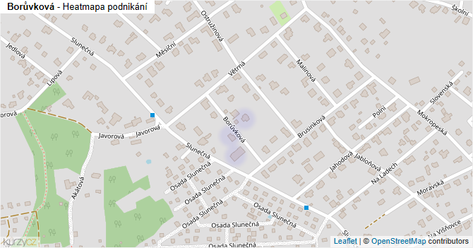 Borůvková - mapa podnikání