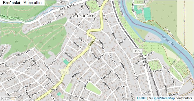 Brněnská - mapa ulice