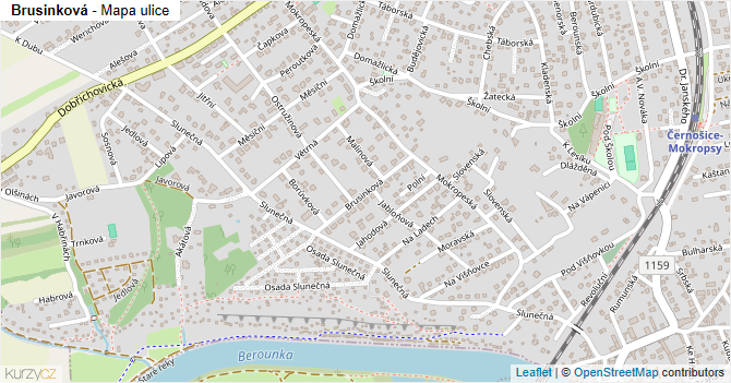 Brusinková - mapa ulice