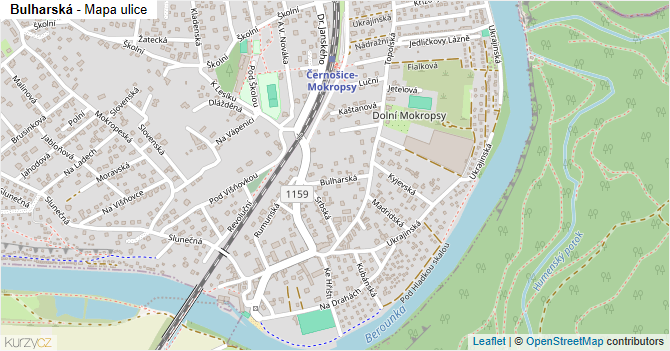 Bulharská - mapa ulice