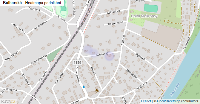 Bulharská - mapa podnikání