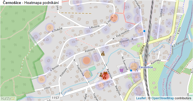 Černošice - mapa podnikání