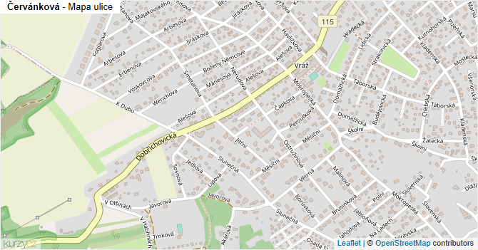 Červánková - mapa ulice