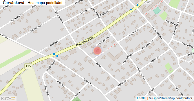 Červánková - mapa podnikání