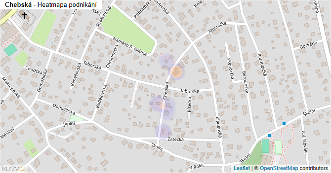 Chebská - mapa podnikání