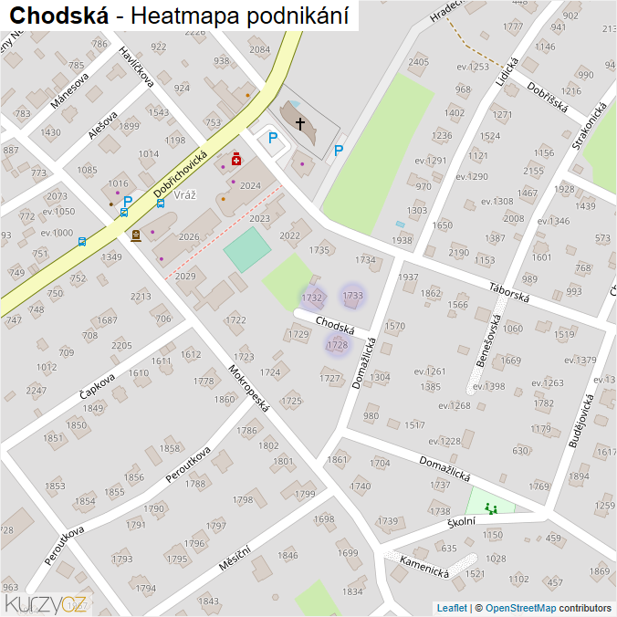 Mapa Chodská - Firmy v ulici.