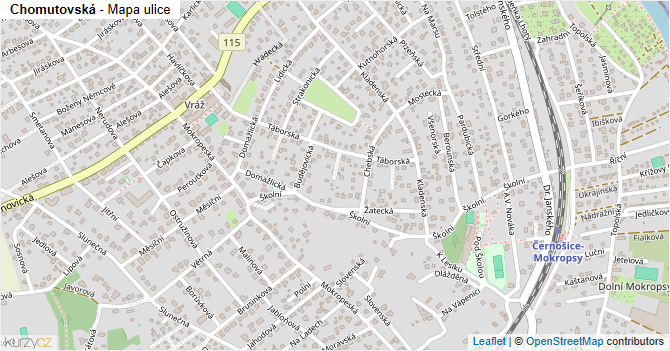 Chomutovská - mapa ulice