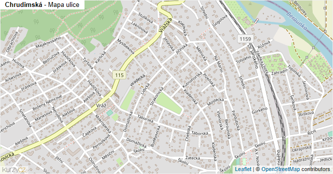 Chrudimská - mapa ulice