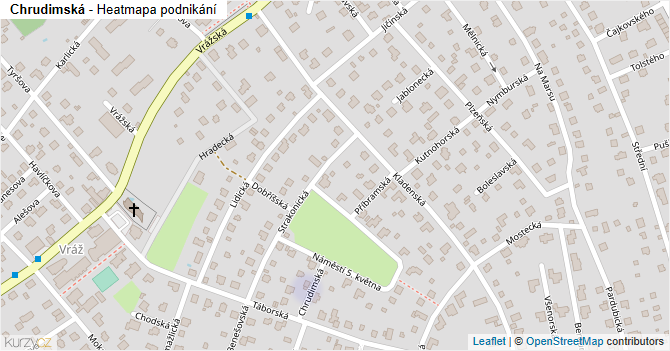 Chrudimská - mapa podnikání