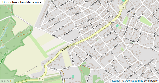 Dobřichovická - mapa ulice