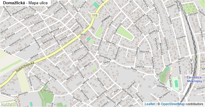 Domažlická - mapa ulice