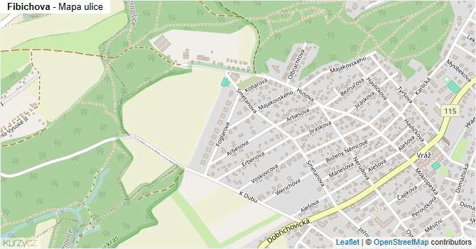 Fibichova - mapa ulice