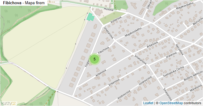 Fibichova - mapa firem
