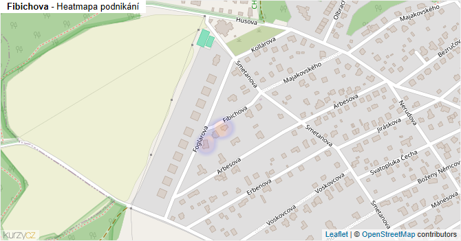 Fibichova - mapa podnikání