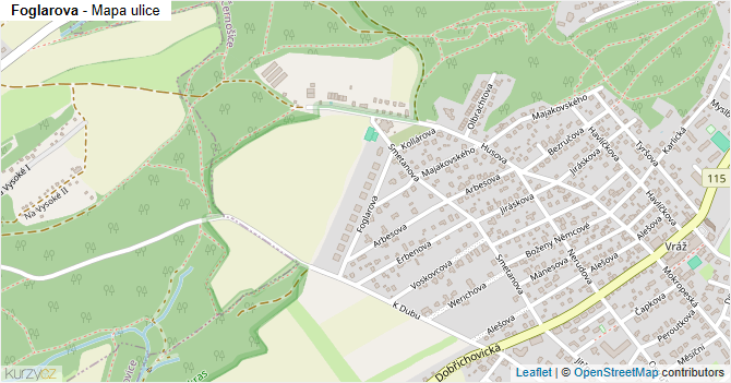 Foglarova - mapa ulice