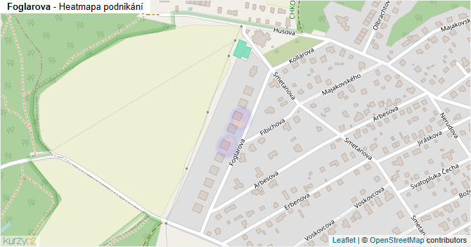 Foglarova - mapa podnikání