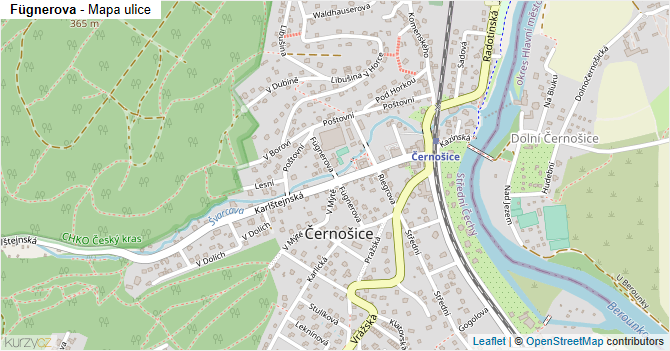 Fügnerova - mapa ulice