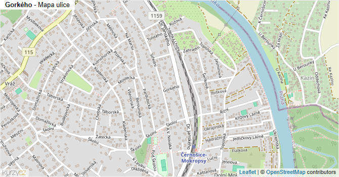 Gorkého - mapa ulice