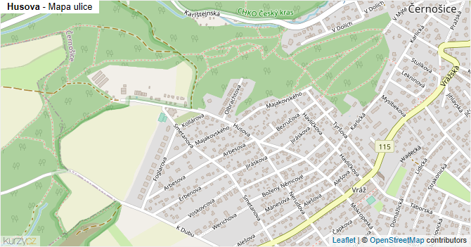 Husova - mapa ulice