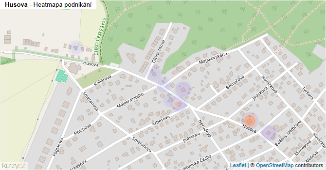 Husova - mapa podnikání