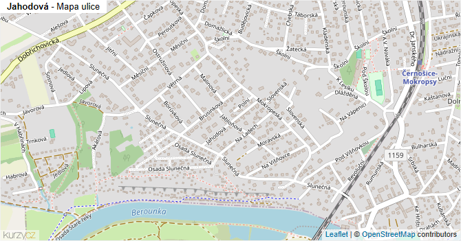Jahodová - mapa ulice