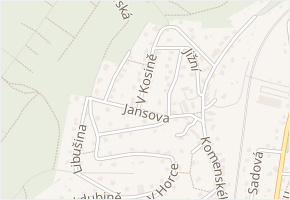 Jansova v obci Černošice - mapa ulice