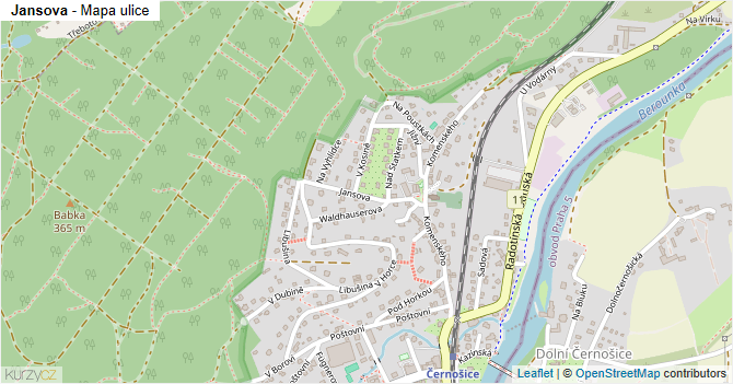 Jansova - mapa ulice