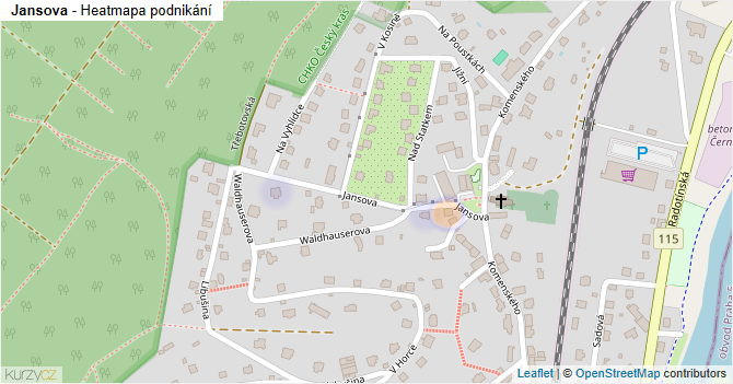 Jansova - mapa podnikání