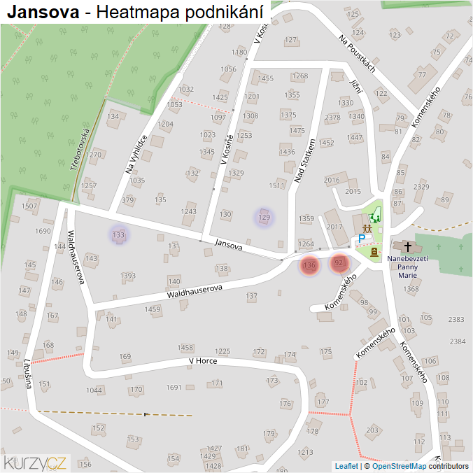 Mapa Jansova - Firmy v ulici.
