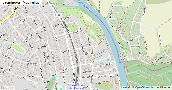 Jasmínová - mapa ulice