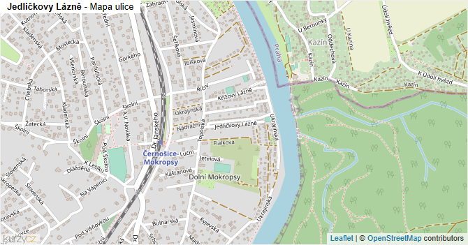 Jedličkovy Lázně - mapa ulice