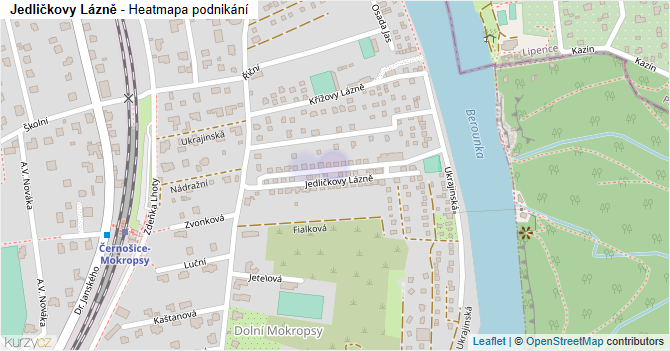 Jedličkovy Lázně - mapa podnikání