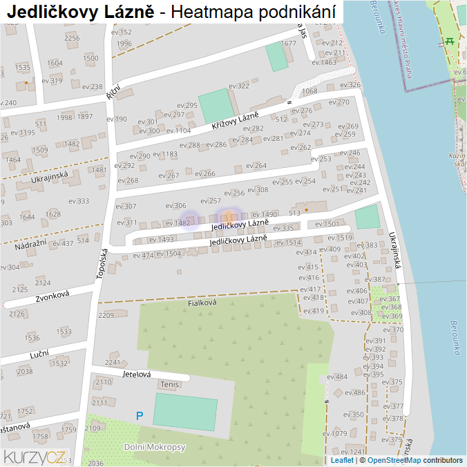 Mapa Jedličkovy Lázně - Firmy v ulici.