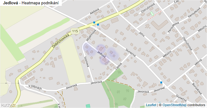 Jedlová - mapa podnikání