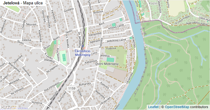 Jetelová - mapa ulice