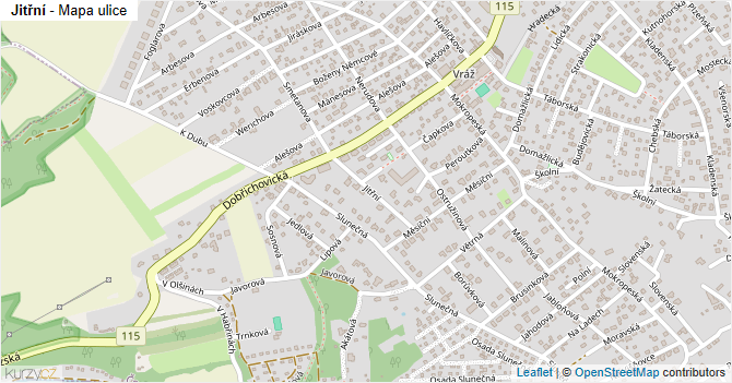 Jitřní - mapa ulice
