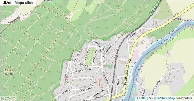 Jižní - mapa ulice