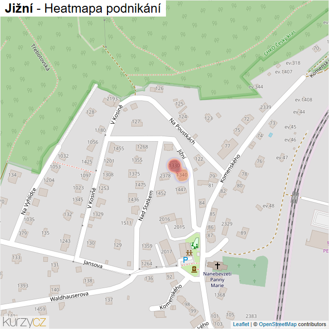 Mapa Jižní - Firmy v ulici.