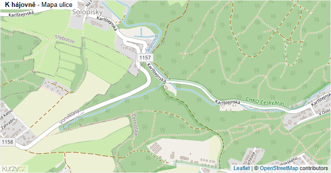 K hájovně - mapa ulice