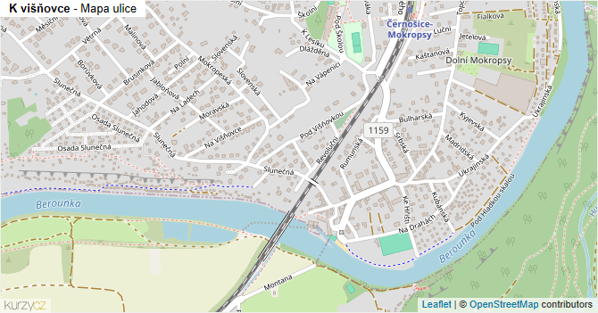 K višňovce - mapa ulice