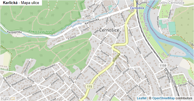 Karlická - mapa ulice