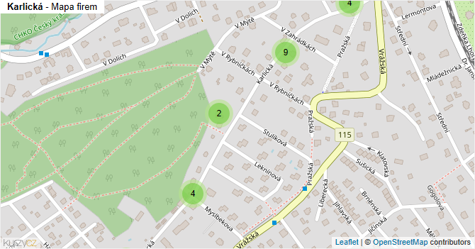 Karlická - mapa firem