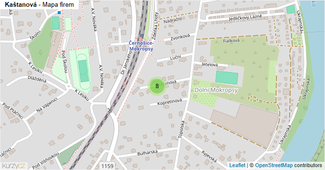 Kaštanová - mapa firem