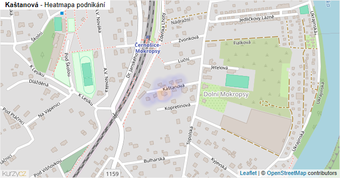 Kaštanová - mapa podnikání