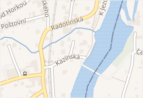 Kazínská v obci Černošice - mapa ulice