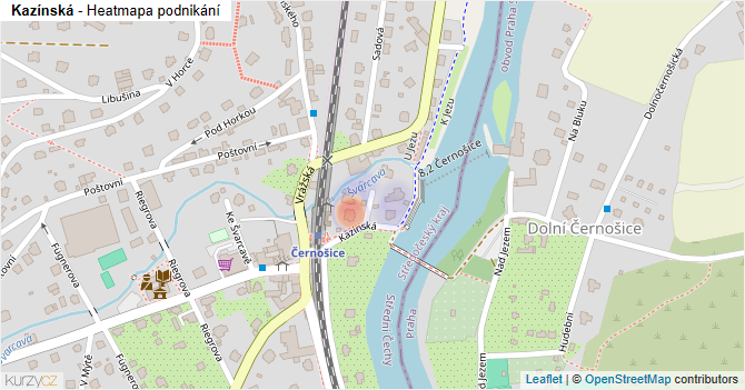 Kazínská - mapa podnikání
