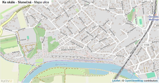 Ke skále - Slunečná - mapa ulice