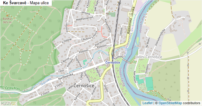 Ke Švarcavě - mapa ulice