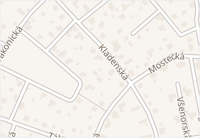 Kladenská v obci Černošice - mapa ulice