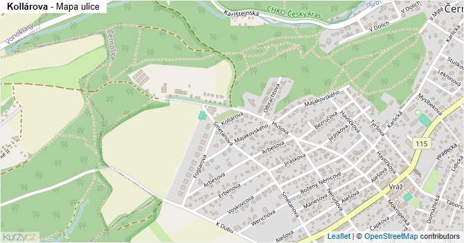 Kollárova - mapa ulice